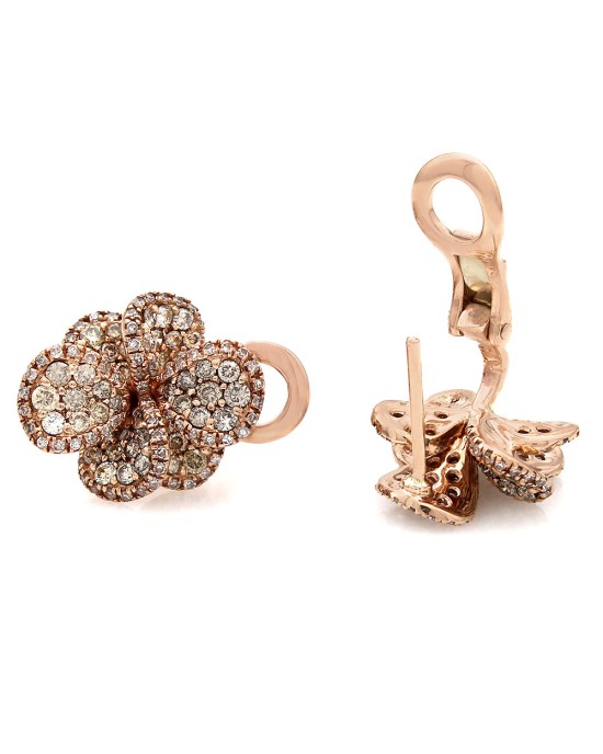 14KR Diamond Flower Earrings